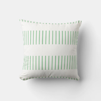 Disconnected green and white striped pattern throw pillow