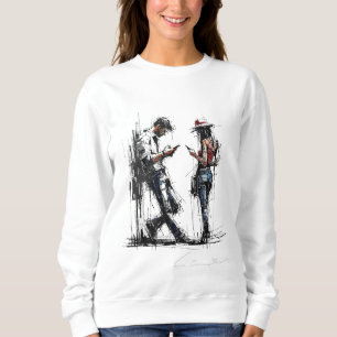 Disconnected Parallel Screens Silent Conversation  Sweatshirt
