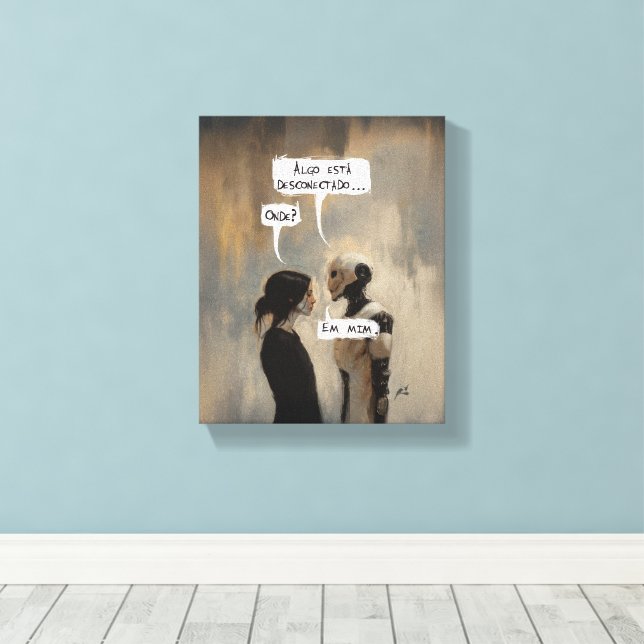 Disconnected (with phrase) canvas print (Insitu(Wood Floor))