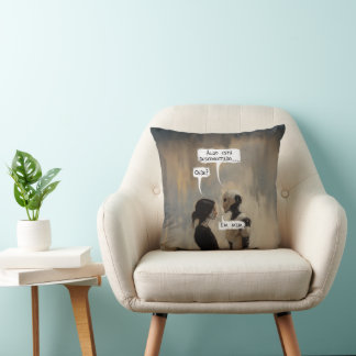 Disconnected (with phrase) throw pillow