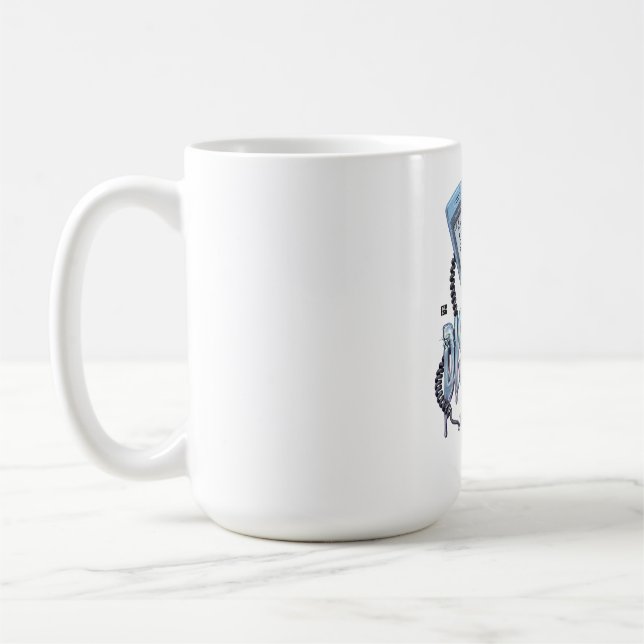 Disconnected Y2K Flip Phone Breakup Melancholy Vin Coffee Mug (Left)