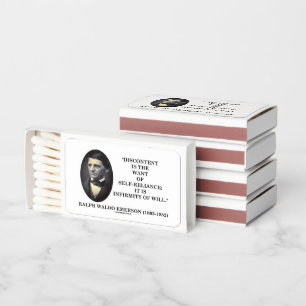 Discontent Is The Want Of Self-Reliance Emerson Matchboxes
