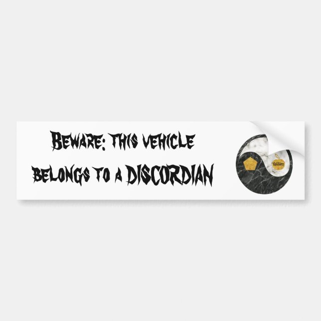Discordian Bumper Sticker (Beware) (Front)