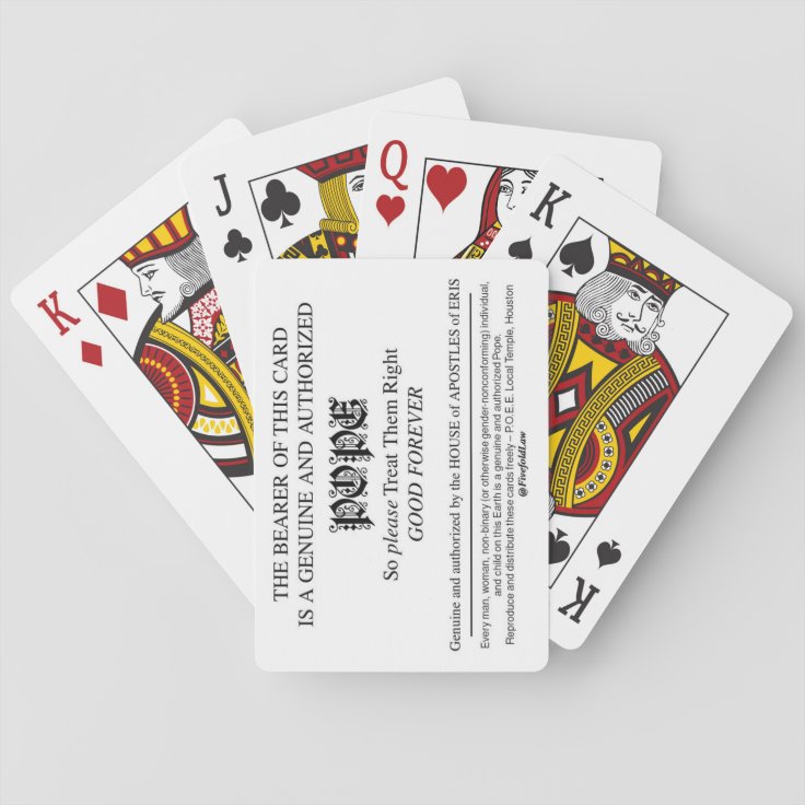 Discordian Pope Card Playing Cards | Zazzle