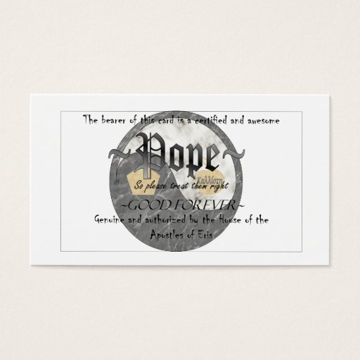 Customizable Discordian Pope Cards Business Card Template