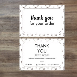 Discount and Thank you Card for Small Coffee Shop