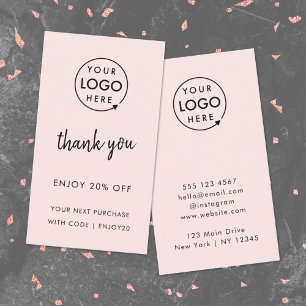 Discount Card Business Thank You Loyalty Pink