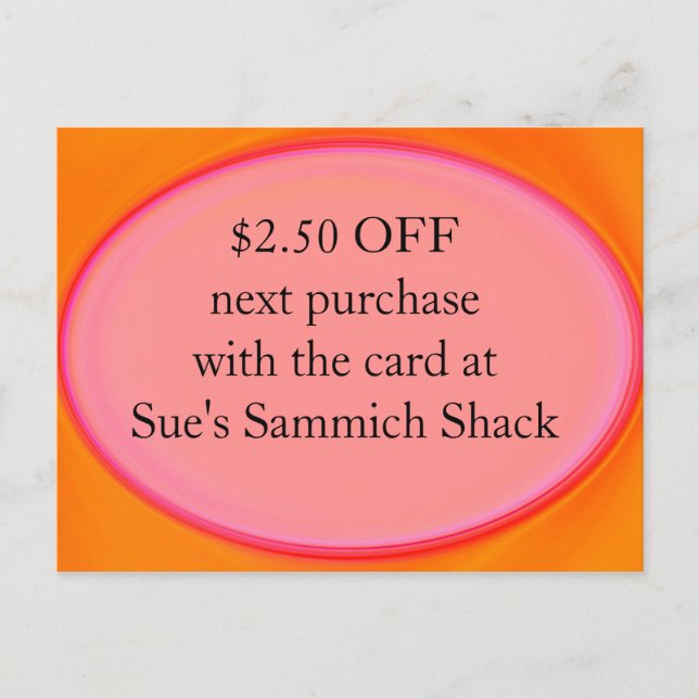 discount card coupon (Front)