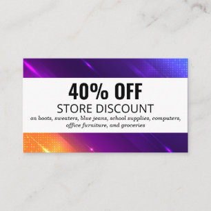 Discount Card Digital Colorful Background