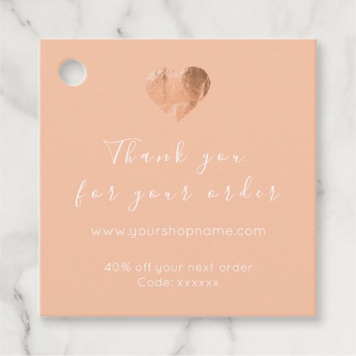 Discount Code Heart Logo Rose Promotional Favor Tags