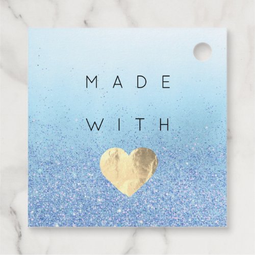 Discount Code Logo Gold Heart Kraft Thank Blue Favor Tags