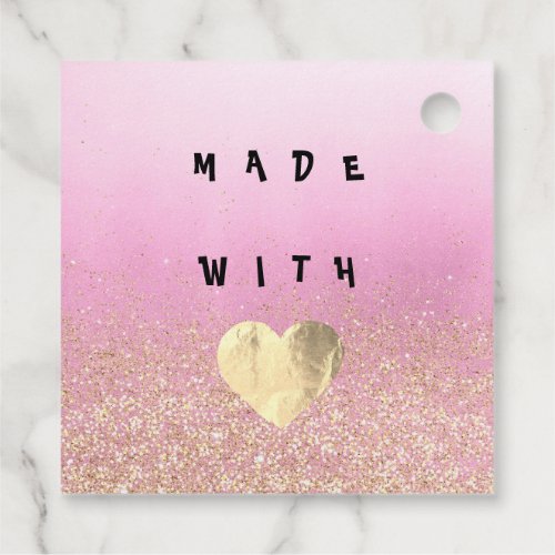 Discount Code Logo Gold Heart Kraft Thank Pink Favor Tags