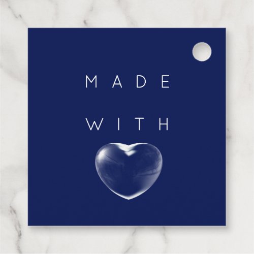 Discount Code Logo Gold Heart Thank Blue Navy Favor Tags