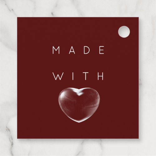 Discount Code Logo Gold Heart Thank Marsala Favor Tags