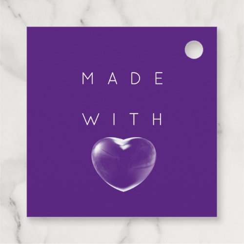 Discount Code Logo Gold Heart Thank Purple Favor Tags
