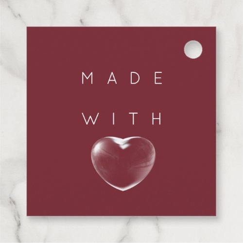 Discount Code Logo Gold Heart Thank You Burgundy Favor Tags