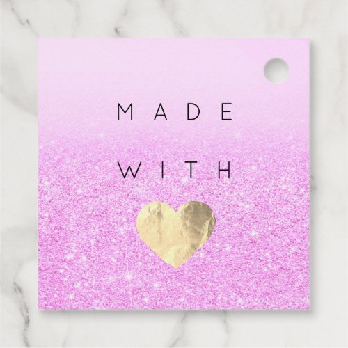 Discount Code Logo Gold Heart Thank You Business Favor Tags