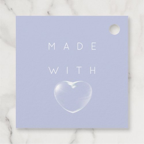 Discount Code Logo Gold Heart Thank You Pastel Blu Favor Tags