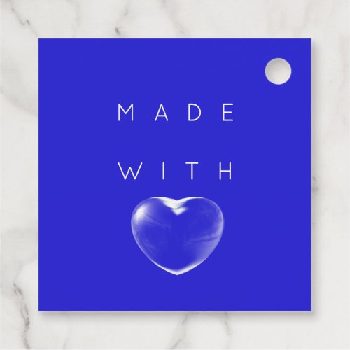 Discount Code Logo Gold Heart Thank You Royal Blue Favor Tags