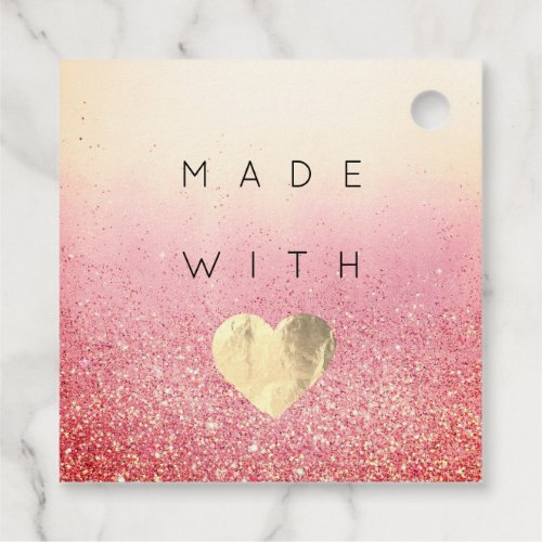 Discount Code Logo Heart Kraft Thank Rose Gold Favor Tags