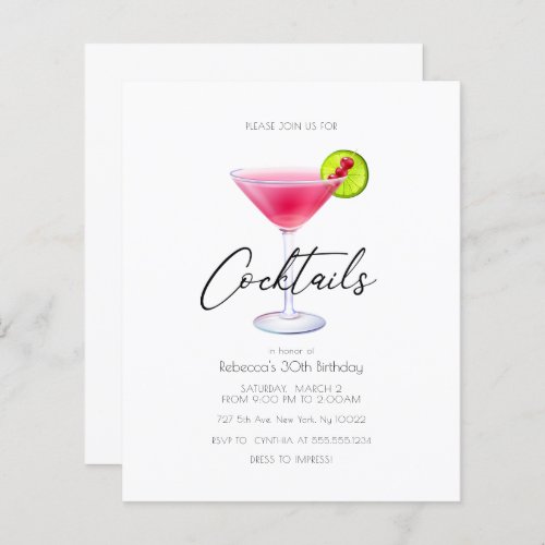 Discount Cosmo Cocktail Party Invitations