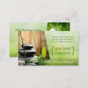 Discount Coupon Card SPA Still Life Massage Salon
