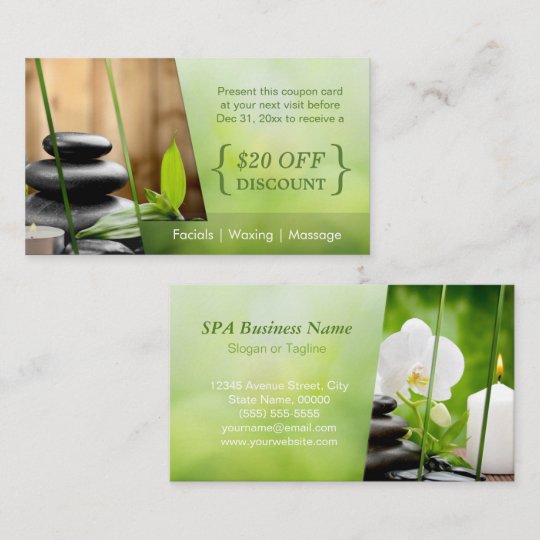 Discount Coupon Card SPA Still Life Massage Salon
