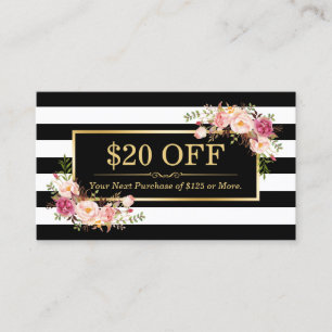 Discount Coupon Classy Gold Floral Beauty Salon