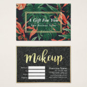 Discount Coupon Gold Script Floral Makeup Salon (Front & Back)