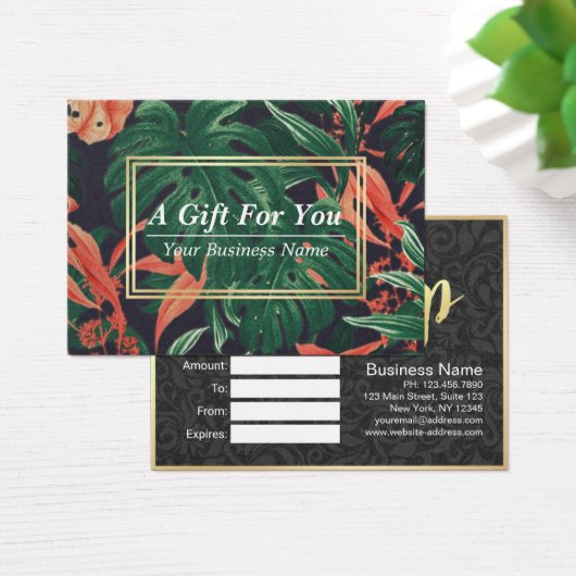 Discount Coupon Gold Script Floral Makeup Salon (Desk)