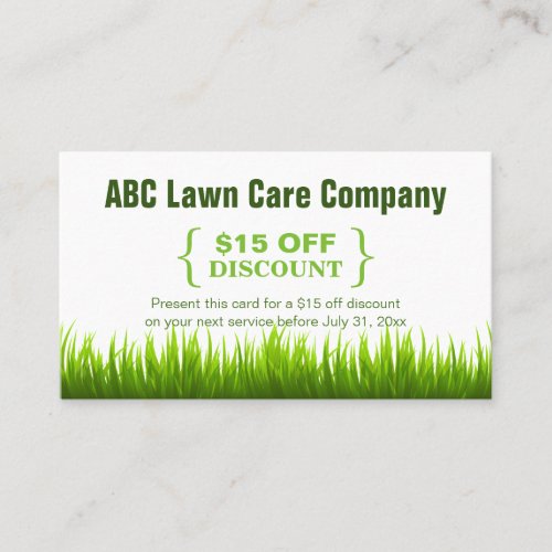 Discount Coupon Lawn Care Landscaping Gift Card