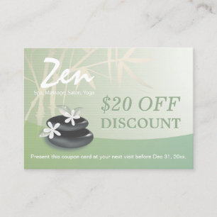 Discount Coupon Loyalty ZEN Stones Massage Therapy