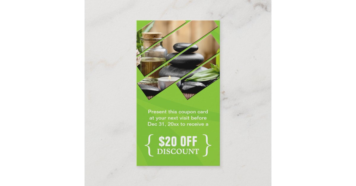 Discount Coupon Zen Spa Salon Massage Therapist Zazzle