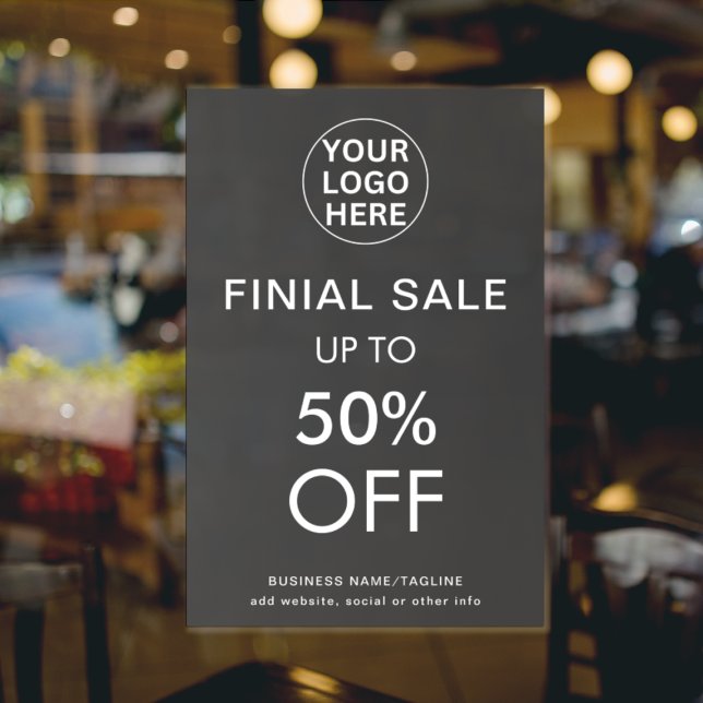 Discount Final Sale Special Offer Gray Logo Store Poster (Creator Uploaded)