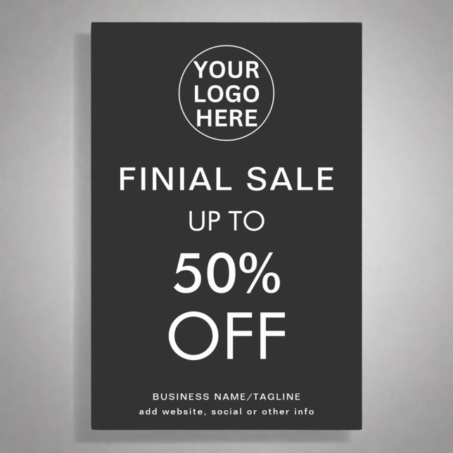 Discount Final Sale Special Offer Gray Logo Store Poster (Creator Uploaded)