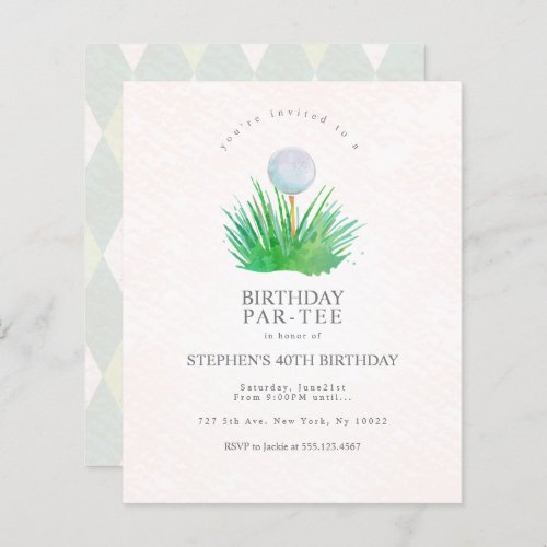 Discount Golf Birthday Party Invitations