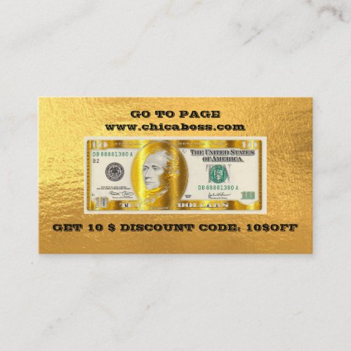 Discount Insert Business Card 10 Gold QR Code
