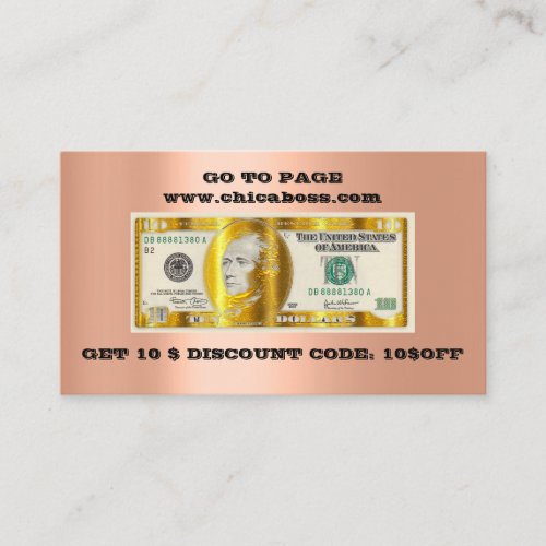 Discount Insert Business Card 10 Gold QR Logo