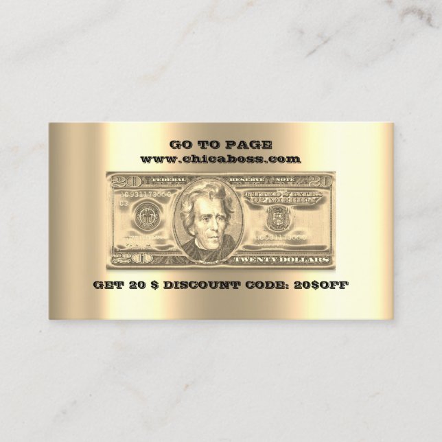 Discount Insert Card 20$ Online QR Codes Gold (Front)