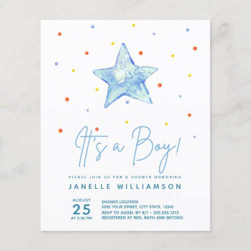 Discount Its a Boy Blue Star Baby Shower