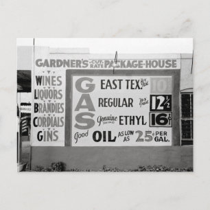 Discount Liquor & Gasoline, 1939 Postcard