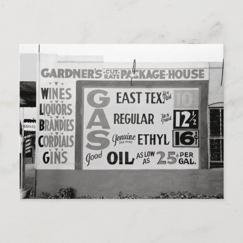 Discount Liquor  Gasoline 1939 Postcard