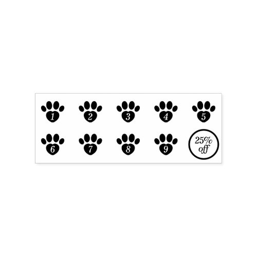 Discount Loyalty Paws for dog walker Rubber Stamp