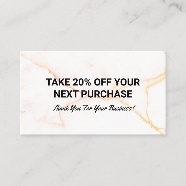 Discount | Marble Business Card (Front)