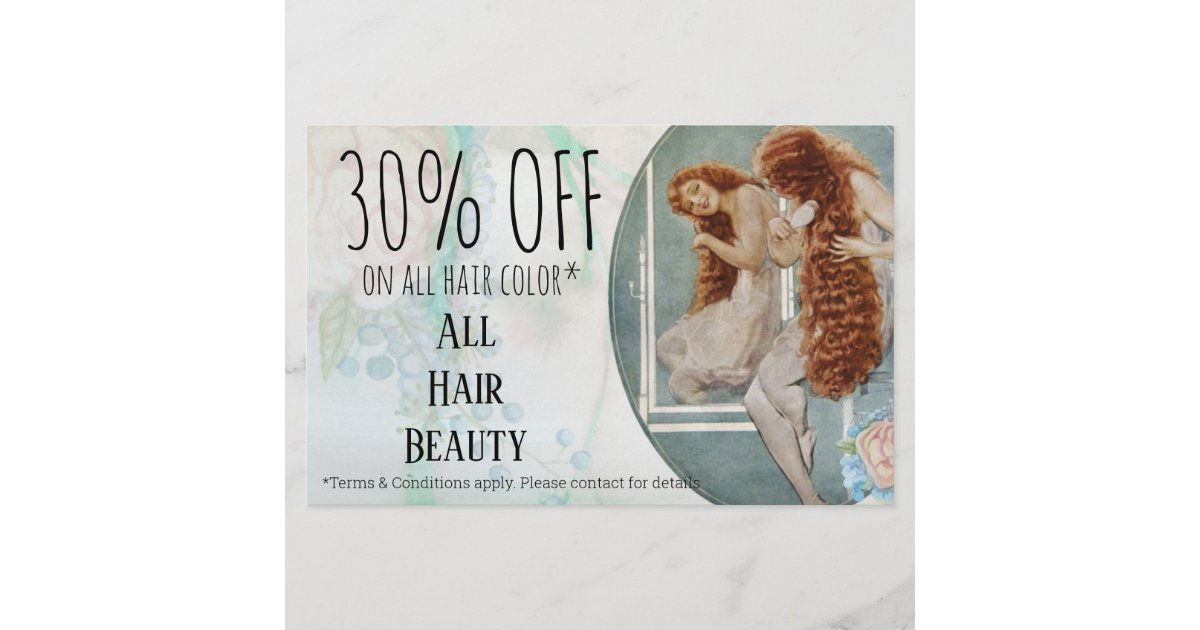 Discount offer hairdressing hair salon flyer Zazzle