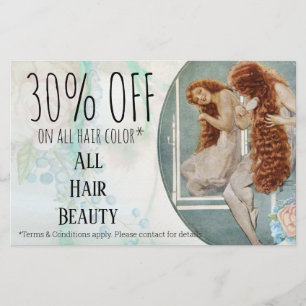 Discount offer hairdressing hair salon flyer