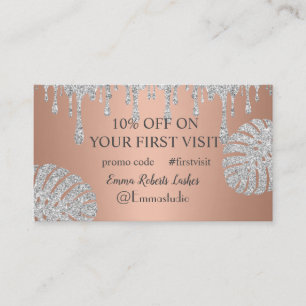 Discount Sale Deal Offer Promo Code First Visit Business Card