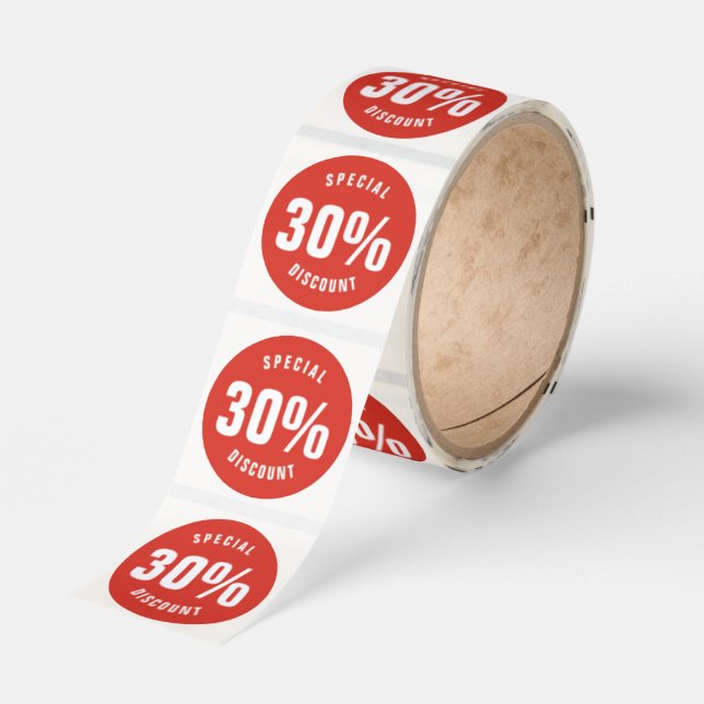 Discount Stickers Round Customizable Text (Roll)