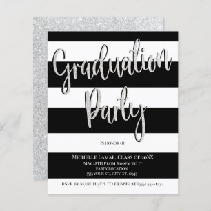 Discount Stripes Graduation Party Invitations