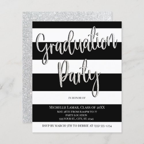Discount Stripes Graduation Party Invitations
